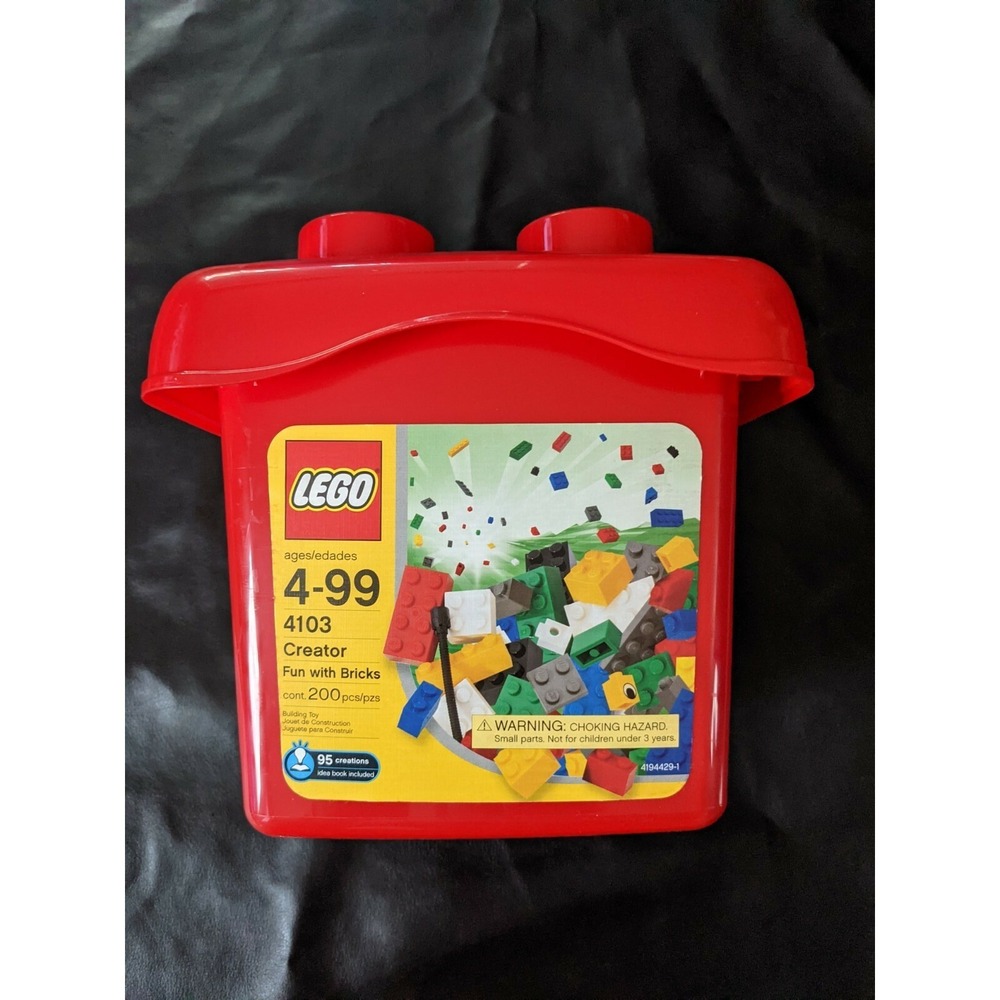 4103 Lego Creator Basic Set Fun With Bricks 200 Pieces Red Bucket Sealed NEW